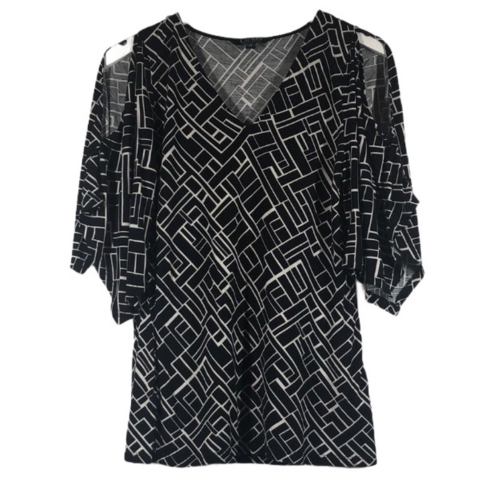 Ralph Lauren Black and White Geometric Blouse